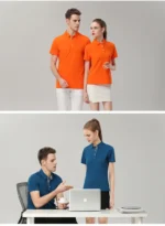 Polo shirt custom printed LOGO pattern lapel 2023 summer business leisure multi-style breathable company group diy embroidery - Image 24