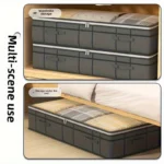 2-Pack Under-Bed Storage Bins, Large Capacity, Dustproof & Moistureproof with Clear Window Lid, Space-Saving Organizer - Image 4