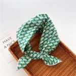 Floral Polka Dot Square Scarf Cotton Scarves Headband Headscarf Decoration Women Flower Kerchief Neckerchief Head Wrap Bandanas - Image 38