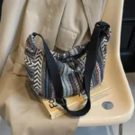 Crossbody Bags Tribal Style Shoulder Bag, Foldable Crossbody Striped Pattern, Flag Theme Hand Washable Edge Painted Lining - Image 26
