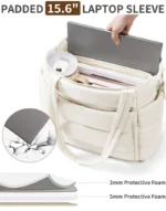 Tote Bag for Women, Lightweight Puffy Tote Bag with Compartments Shoulder Bag Handbag for Travel, Work, Gym - Image 23