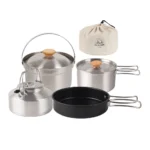 Camping Cookware Set Outdoor Picnic Cookware Kit Stainless Steel Pot Frying Pan Kettle Set Travel Cooking Accessory - Image 7