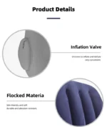 Triangular Travel Pillow Inflatable Office Neck Lumbar Support Pillow Thickened Flocking Leg Rest Pillow for Air Travel - Image 21