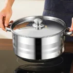 5pcs cookware set   of stainless steel pots,,  stainless steel cooking pot,  suitable for induction cookers and gas stoves， - Image 5