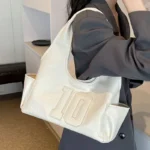 2024 New Women's Tote Bags Trendy Versatile Commuting Large Capacity One Shoulder Bag Summer Casual Solid Color Female Handbags - Image 3