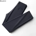 New Men's Business Office Party Suit Pants Spring Summer  Loose Ice Silk Breathable Pants Casual Trousers Male Straight Pants - Image 2