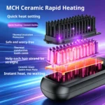 3-in-1 Hair Straightener Brush, Compact & Portable for Home and Travel, 4-Speed Fast Heating Styling Helper - Image 3