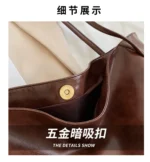 Tote Women's Bag Korean Style Large Capacity Soft Leather Shoulder Bag Retro Casual Hand-held Bucket Bag 2025 Одноплечевая сумка - Image 13