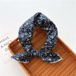 Floral Polka Dot Square Scarf Cotton Scarves Headband Headscarf Decoration Women Flower Kerchief Neckerchief Head Wrap Bandanas - Image 12
