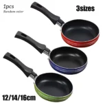 12cm/14cm/16cm Mini Frying Pan Non-Stick Steel Frypan Pot Saucepan For Cookware Kitchen Cookware Fry Eggs Tools Frying Pan - Image 2