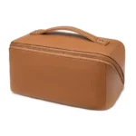 Travel Makeup Bag, Large Capacity Cosmetic Organizer Bags for Women, Waterproof PU Leather Toiletry Bags Wide Open Flat Makeup - Image 2