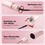 Hair dryer brush detachable 5-in-1 styling and drying system for quick drying, curl smoothing and styling, straightening brush - Image 4