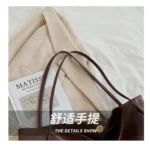 Tote Women's Bag Korean Style Large Capacity Soft Leather Shoulder Bag Retro Casual Hand-held Bucket Bag 2025 Одноплечевая сумка - Image 15