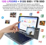 CRELANDER P8 Mini Gaming Laptop 8 Inch Touch Screen Intel Alder Lake N150 12GB DDR5 Windows 11 WiFi 6 Small Pocket Laptop - Image 14