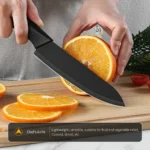 3-5PCS black stainless steel kitchen knife set, including a full set for kitchen, dormitory, household use, chef's knife, fr - Image 13