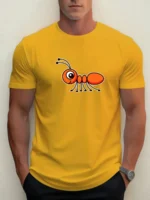 T Shirts For Men Ant 100% Cotton Graphic Printing Summer Round Neck T-Shirt Casual Breathable Street Style Daily Top - Image 6