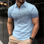 Summer T Shirts for Men 2026 Short Sleeve Men's Clothing Collar 3D Printing Plain Shirt Striped Polo Tees Fashion Pullover Tops - Image 38