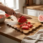 Scalloped Edge Wood Cutting Board Rustic Natural Chopping Board Intricate Handle Thickened Service Tray Cutting Meat - Image 11