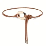 Elegant ladies tie knot belts, retro thin waistbands, fashionable decorative dresses, shirts, coats and overcoats with belts - Image 7
