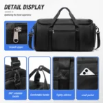 Travel Bag for Men, Convertible Carry on Garment Duffel Bag,Weekender Bag Hanging Suitcase Suit Business Travel Bag Clothing Bag - Image 3