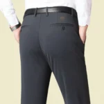 Men's autumn/winter fashionable business casual pants, elastic slim fit warm and plush suit pants, work clothes - Image 19