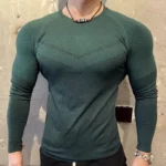 Men's Muscle Enhancing Slim Fit Long Sleeve Workout T-Shirt, Breathable Athletic Top for Gym Training Outdoor - Image 6