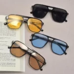 Vintage Men Women Big Sunglasses Men Square Shades Brand Designer Unisex Sun Glasses Black Lense Male Female Sunglasses UV400 - Image 4