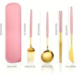 Stainless Steel Cutlery Set With Storage Box 4 Counts Portable Tableware Set For Home Kitchen Dining Room Household Tableware - Image 7