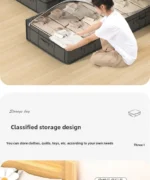 2-Pack Under-Bed Storage Bins, Large Capacity, Dustproof & Moistureproof with Clear Window Lid, Space-Saving Organizer - Image 8