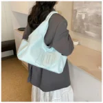 2024 New Women's Tote Bags Trendy Versatile Commuting Large Capacity One Shoulder Bag Summer Casual Solid Color Female Handbags - Image 31