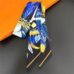 Fashion Women Hair Scarf 2024 New Brand Design Luxury Silk Scarf Fashion Print Headband Skinny Bag Scarves Neckerchief - Image 49