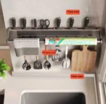 Stainless Steel Kitchen Paper Towel Rack Wall Shelf with Hook Kitchen Gadgets Hanging Organizers Storage Utensils for Kitchen - Image 12