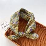 Floral Polka Dot Square Scarf Cotton Scarves Headband Headscarf Decoration Women Flower Kerchief Neckerchief Head Wrap Bandanas - Image 19