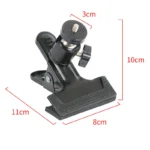 Camera Clip Professional Photography Accessories Camera Clamp Mount Flash Holder with 360 Swivel Ball-Head Threaded Screw - Image 12