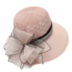 European & American Elegant Knitted Hats Solid Color Big Brim Sun Hat Women Outdoor UV Protection Bucket Hats for Mom - Image 5