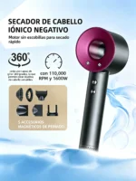 Professional high-speed bladeless hair dryer, 1600W high-power ionic hair dryer, dries hair quickly, home styling tool