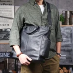 Genuine Leather Men's Brifecase 15 Inch Laptop Bags Simple Cowhide HandBag Vegetable-tanned Leather Fashion Casual Style - Image 13