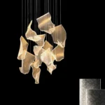 Led Modern Chandelier Living Room Decorative Lighting Duplex Rotary Staircase Chandelier Irregular Acrylic Restaurant Chandelier - Image 3