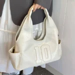 2024 New Women's Tote Bags Trendy Versatile Commuting Large Capacity One Shoulder Bag Summer Casual Solid Color Female Handbags - Image 5