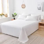 One Single Bed Sheet (Excluding Pillowcases and Pillow Inserts) Made of Washed Material, Pure White, Suitable for Hotels, Guesthouses, and Home Use for Single or Double Beds - Image 12