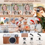 4K Digital Camera Auto Focus 48MP Vlogging Camera for YouTube and Anti-Shake Video Camera with Viewfinder Flash & Dial - Image 11