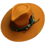 Fedoras felt hats men Actors perform hat Homburg Panama Props Western black green women's Headwear Decorate dancing party caps - Image 11