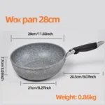 Durable Stone Frying Pan28/26/24/20cm Wok Non-stick Pan Skillet Cauldron Induction Cooker Pans Pancake Egg Gas Stove Home - Image 11