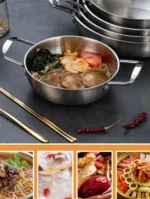 Stainless Steel Cookware Set - Multi-Purpose Saucepan, Paella & Skillet for Home Cooking, Picnic & Seafood - Image 9