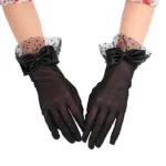 Lace Bowknot Gloves Nightclub Gloves Short Gloves Wedding Party Gowns Gloves Women Gloves Stage Wrist Length Gloves - Image 7