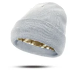 Women's Hats for Autumn&Winter-Comfortable Stylish Versatile Warm-Keeping Hairstyle-Protecting Knitted Satin Woolen Hats - Image 16