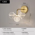 LED Wall Lamp Modern Luxury Flower Shaped Decorative Light Bedroom Bedside Study Dining Room Living Room Background Wall Lamp - Image 9