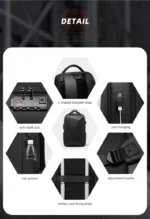 Black Smart Computer Laptop Bags for Men Backpack New Waterproof Student Outdoor Backpack Travel Bag Backpack Hard Shell - Image 16