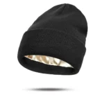 Women's Hats for Autumn&Winter-Comfortable Stylish Versatile Warm-Keeping Hairstyle-Protecting Knitted Satin Woolen Hats - Image 2