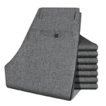 Daily Versatile Male Formal Trousers Stable Waist Breathable Linen Textured Fabric Office Wedding Multi Scene Long Pants - Image 20